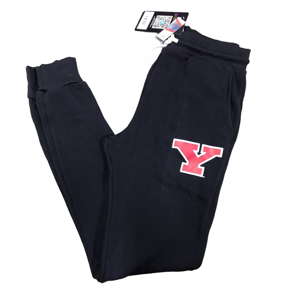 YSU YOUNGSTOWN STATE BLOCK T JOGGERS BLACK SIZE SMALL NEW WITH TAGS